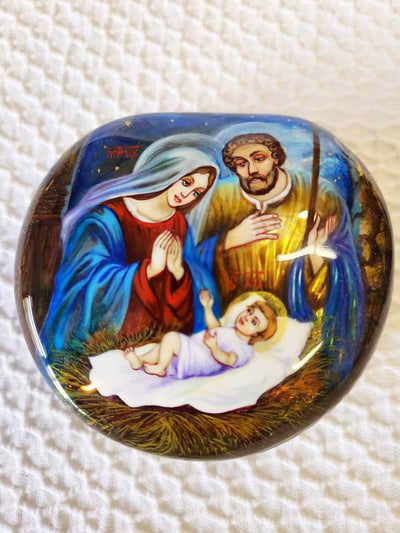 Lacquer Box Nativity Manger Scene 02