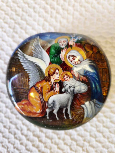 Lacquer Box Nativity Manger Scene 03