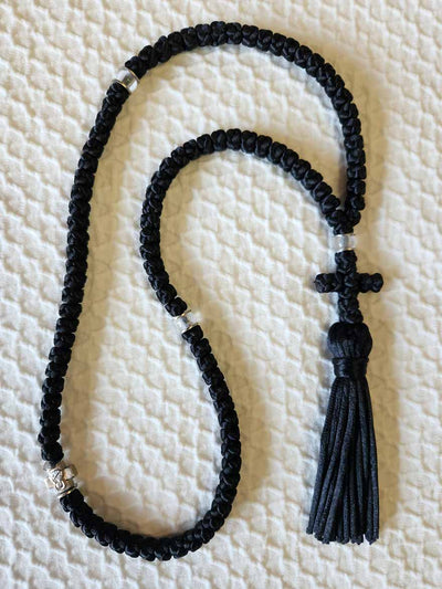 Mount Athos Prayer Rope 100 BLK CLRbds TheotBd CT