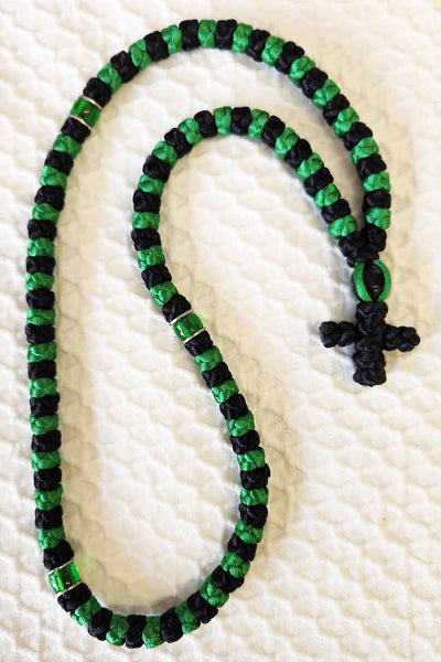 Mount Athos Prayer Rope 100 GRN BLK BLKC GRNbds