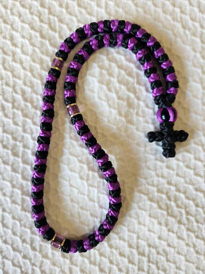 Mount Athos Prayer Rope 100 PUR BLK PURbds C