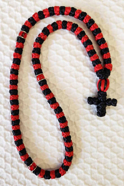 Mount Athos Prayer Rope 100 RED BLK BLKC REDbds1