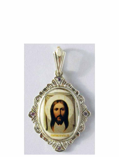 B500 Porcelain Christ Icon Pendant