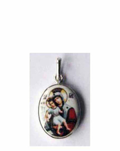 B509Sm Porcelain Meet It Is Theotokos Icon Pendant