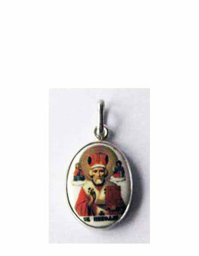 B517Sm Porcelain St Nicholas of Myra Icon Pendant