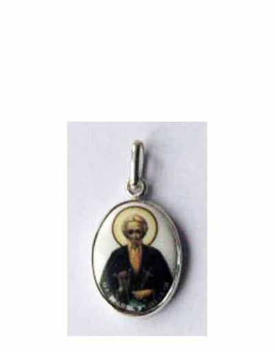 B520Sm Porcelain St. John of Rila Icon Pendant