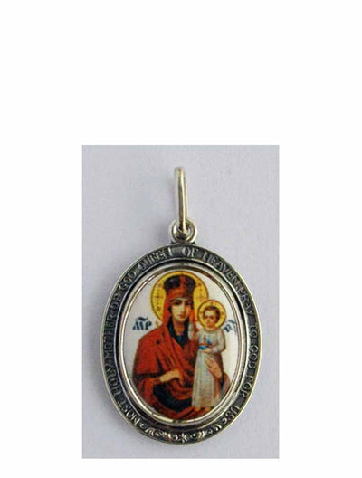 B524Queen Porcelain Theotokos Icon Pendant