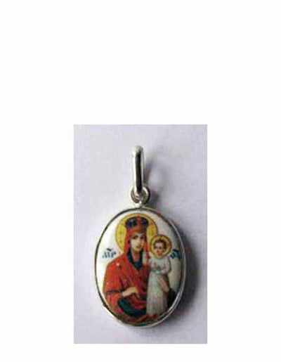 B524Sm Porcelain Theotokos Icon Pendant