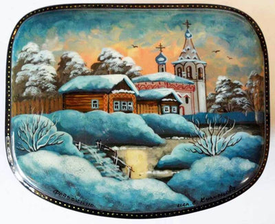 Lacquer Box Winter Church 13
