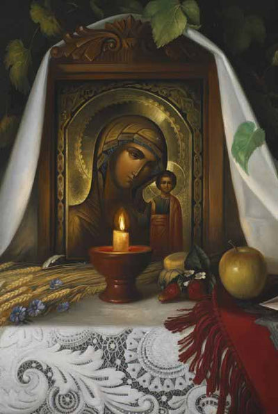Card with Still Life Kazan Icon