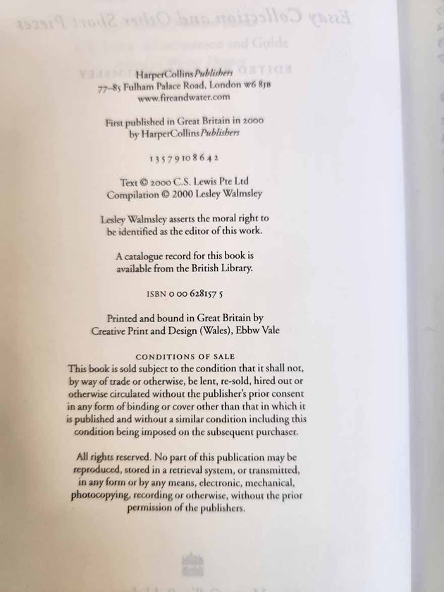 C.S.Lewis Essay Collection and Other Short Pieces rare