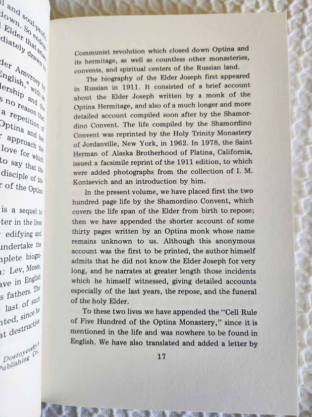 Elder Joseph of Optina very rare book