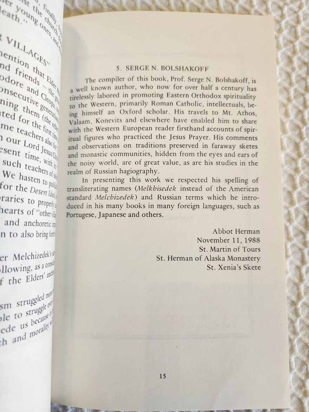 Elder Melchizedek Hermit rare book