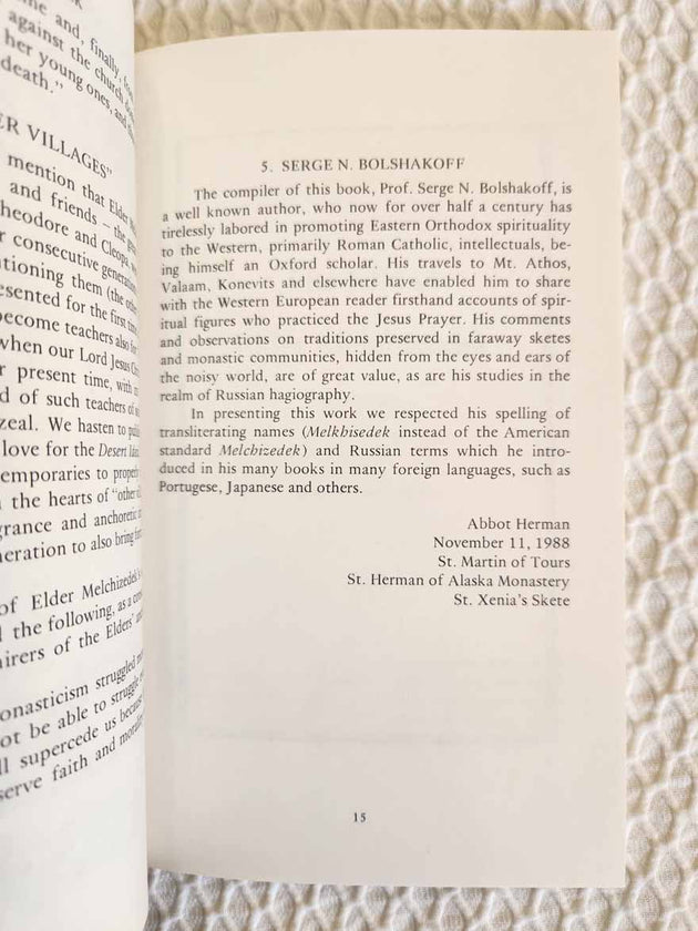 Elder Melchizedek Hermit rare book