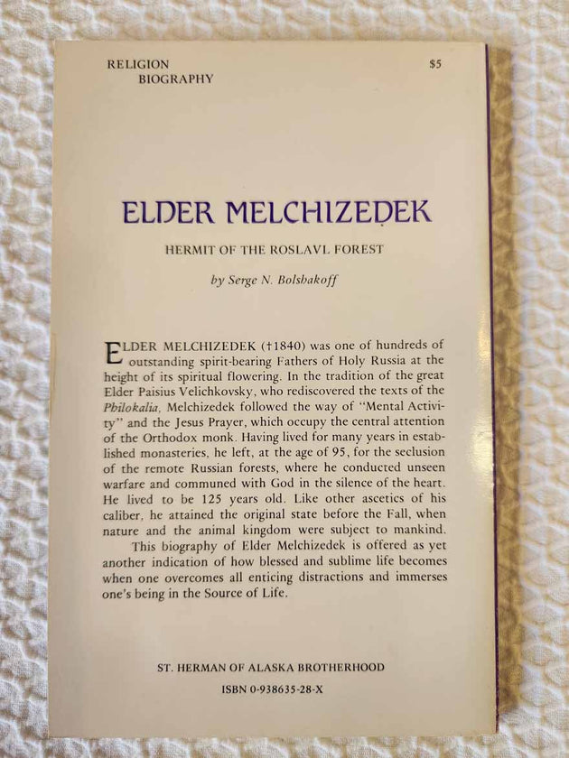 Elder Melchizedek Hermit rare book