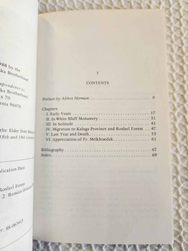 Elder Melchizedek Hermit rare book