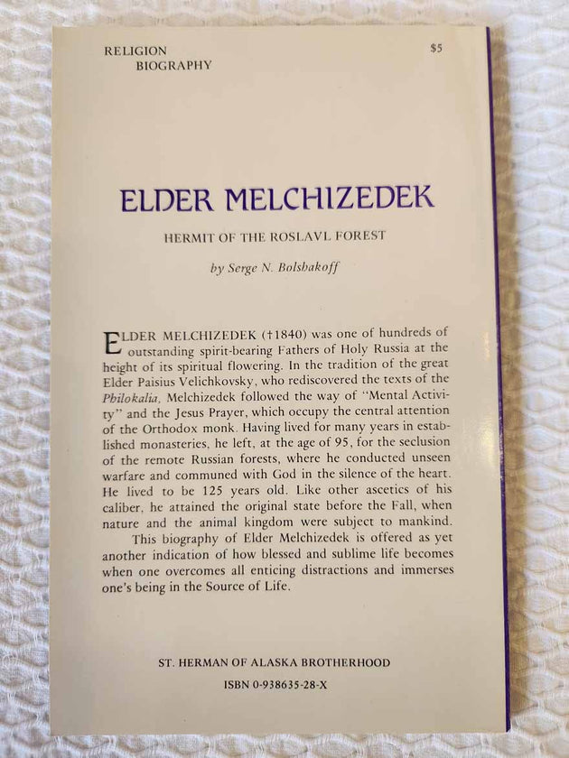 Elder Melchizedek Hermit rare book