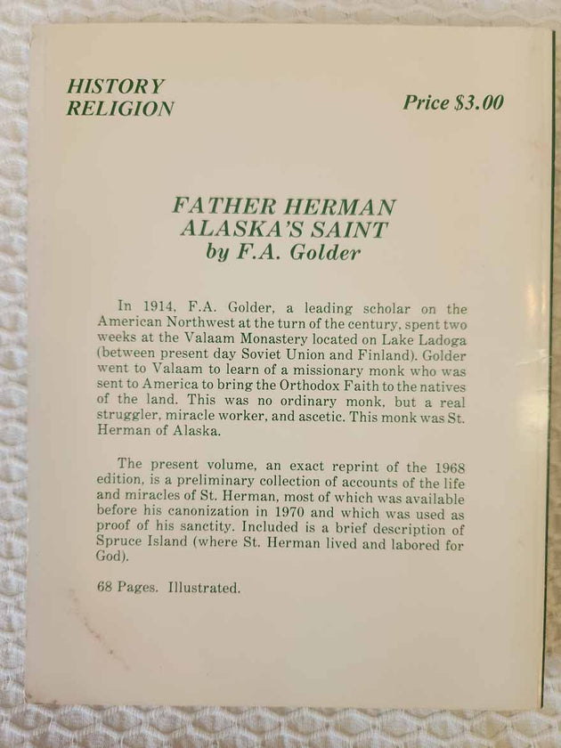 Father Herman Alaskas Saint 1st Ed rare