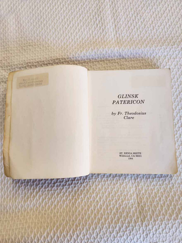 Glinsk Patericon Extremely Rare 1st Edition