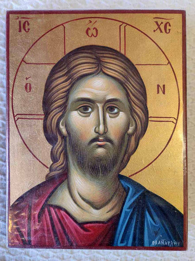 Christ Hand Painted Greek Icon 6x8