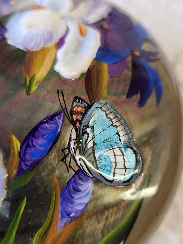 Lacquer Box Flowers and Butterfly
