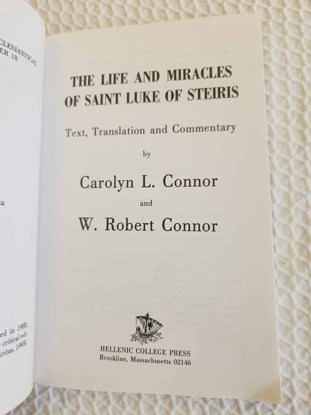 Life Miracles St Luke of Steiris rare book