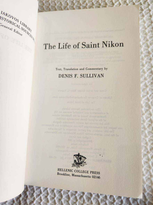 Life of Saint Nikon very rare book