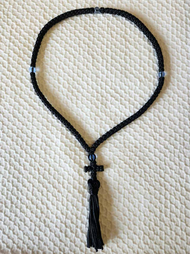 Mount Athos Prayer Rope 100 BLK 4BLUbds CT