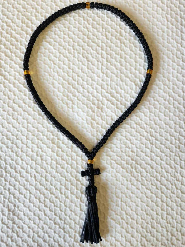 Mount Athos Prayer Rope 100 BLK AMBbds CT