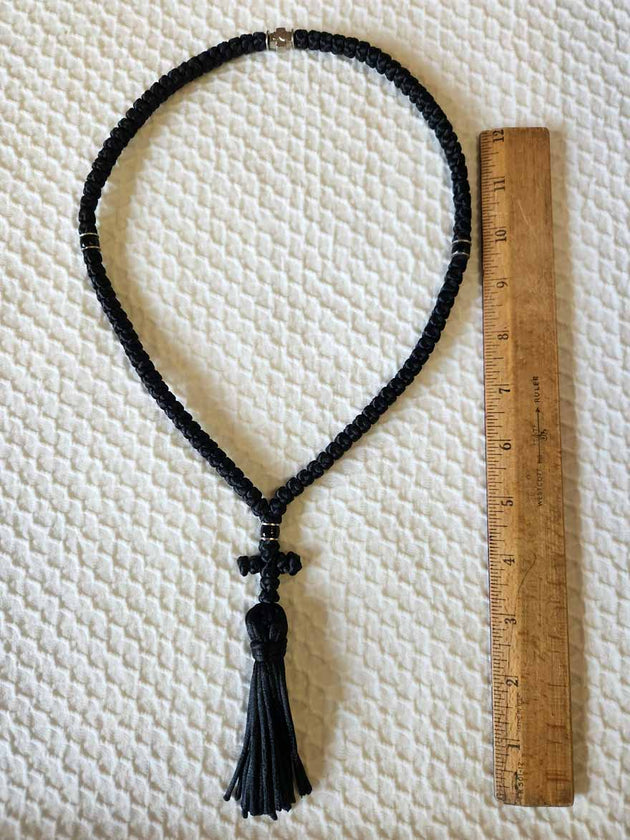 Mount Athos Prayer Rope 100 BLK BLKbds CT