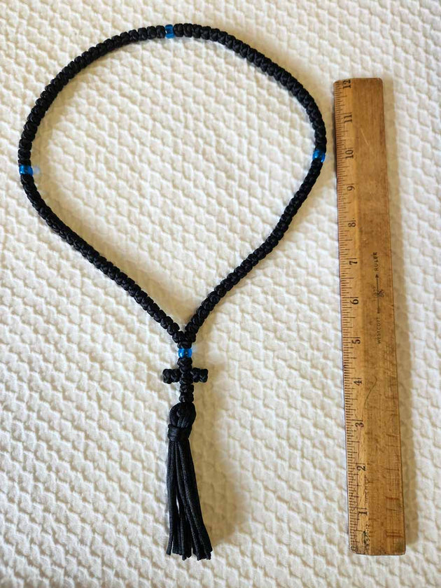 Mount Athos Prayer Rope 100 BLK BLUbds CT2