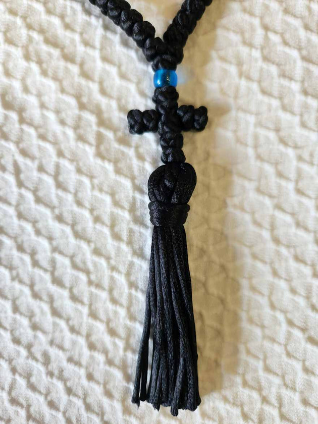 Mount Athos Prayer Rope 100 BLK BLUbds CT2