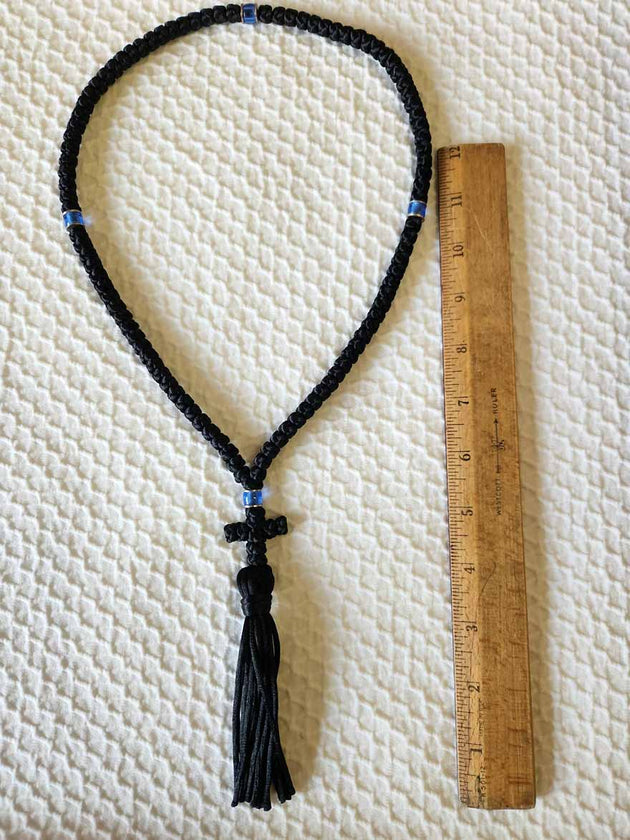 Mount Athos Prayer Rope 100 BLK BLUbds CT