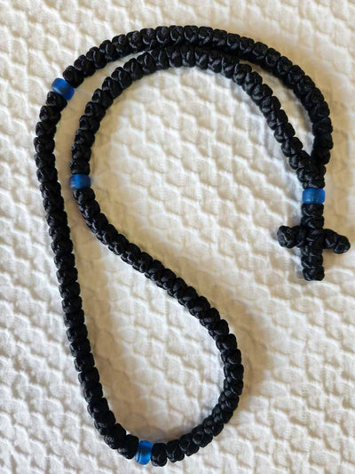 Mount Athos Prayer Rope 100 BLK BLUbds C