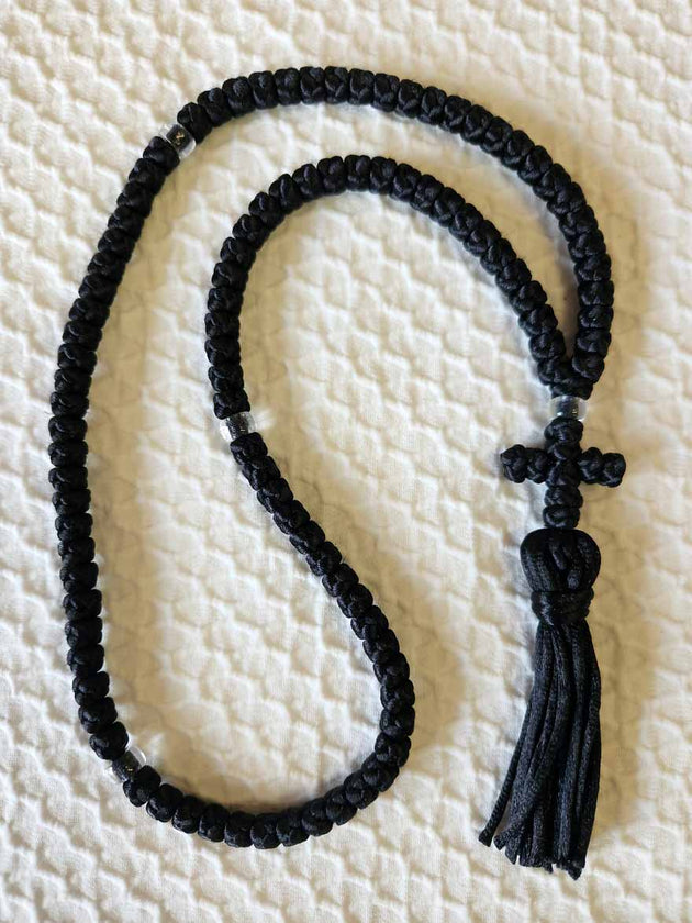 Mount Athos Prayer Rope 100 BLK CLRbds CT