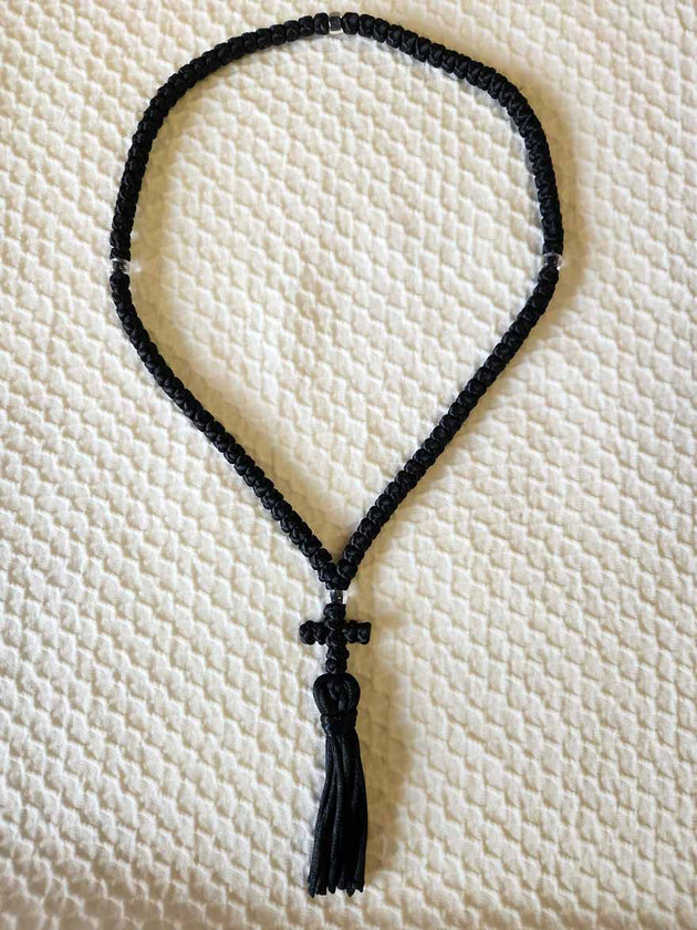 Mount Athos Prayer Rope 100 BLK CLRbds CT