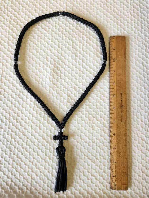 Mount Athos Prayer Rope 100 BLK CLRbds CT