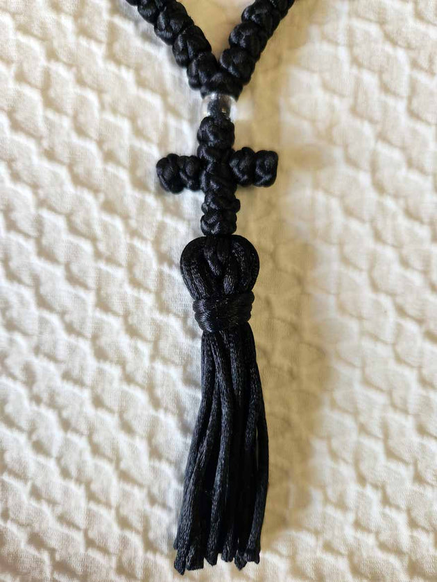 Mount Athos Prayer Rope 100 BLK CLRbds CT