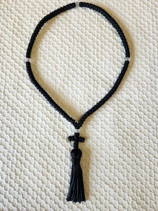 Mount Athos Prayer Rope 100 BLK FrostyBds CT