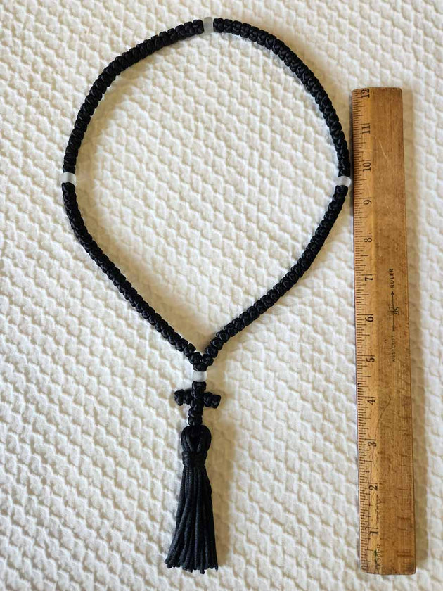 Mount Athos Prayer Rope 100 BLK FrostyBds CT