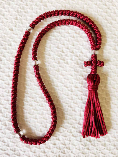 Mount Athos Prayer Rope 100 RED CLRbds CT