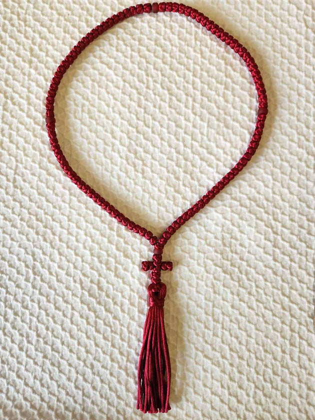 Mount Athos Prayer Rope 100 RED REDbds CT