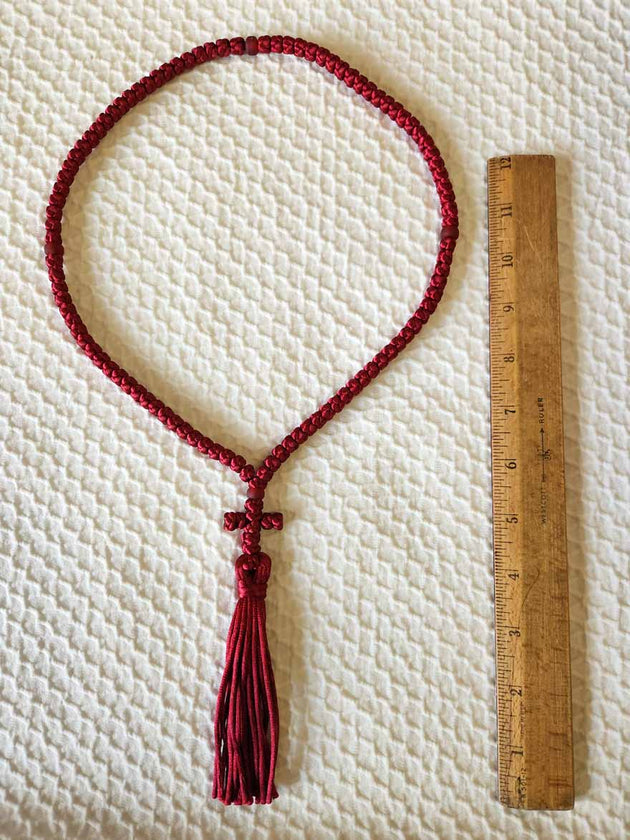 Mount Athos Prayer Rope 100 RED REDbds CT