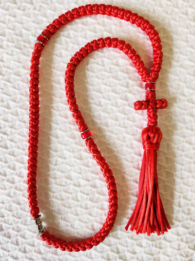 Mount Athos Prayer Rope 100 RED TheotBd CT