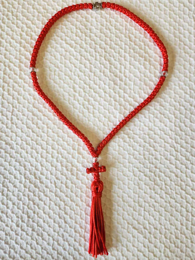 Mount Athos Prayer Rope 100 RED TheotBd CT