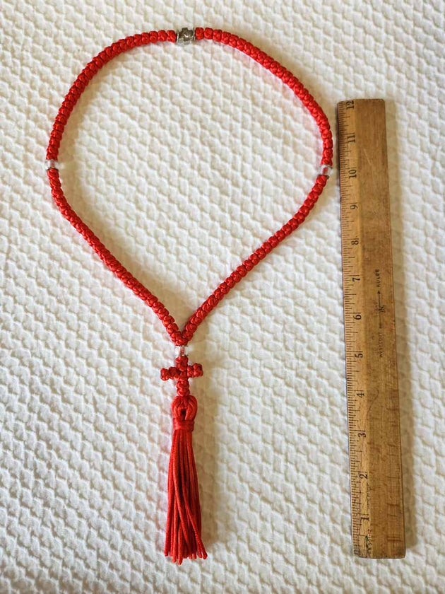 Mount Athos Prayer Rope 100 RED TheotBd CT