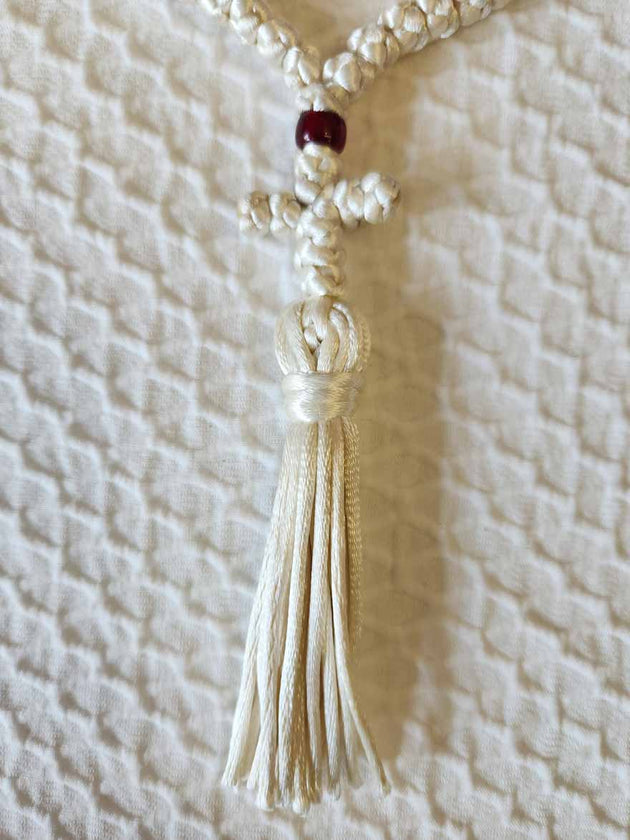 Mount Athos Prayer Rope 100 WHT REDbds CT