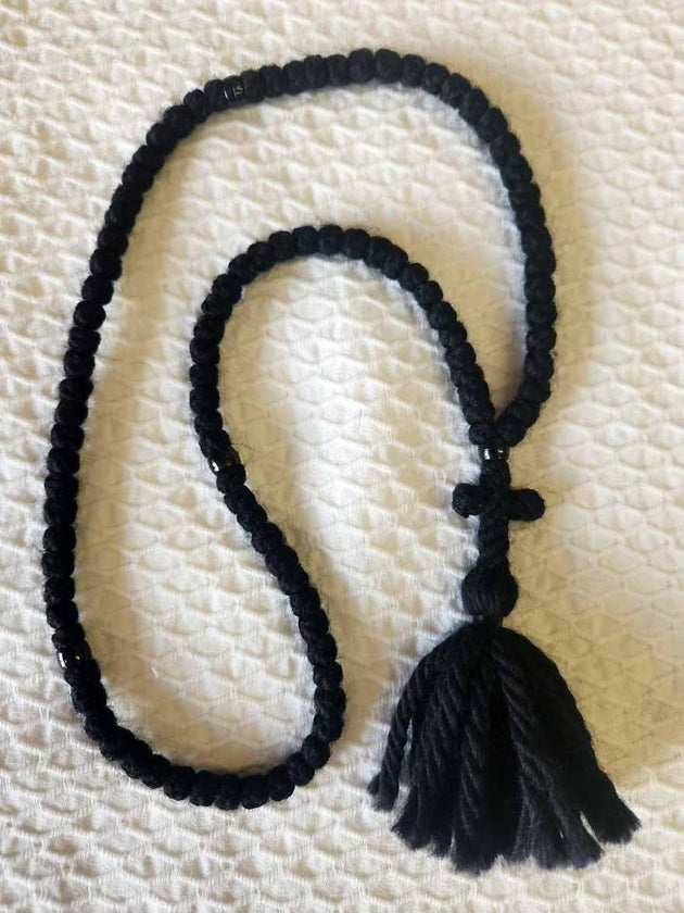 Mount Athos Prayer Rope 100 WOOL BLKbds