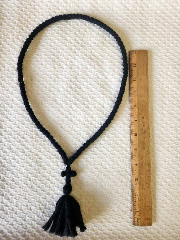 Mount Athos Prayer Rope 100 WOOL BLKbds