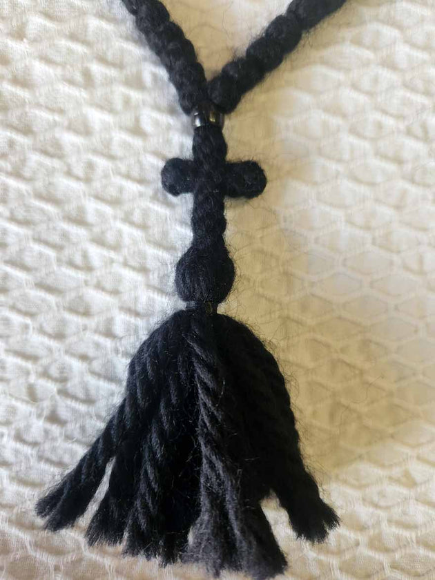 Mount Athos Prayer Rope 100 WOOL BLKbds